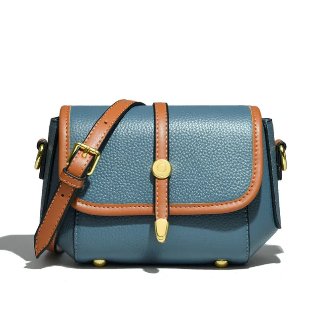 Leather Women's New Fashion All match One shoulder Messenger Bag Blue - Shop at LoveMi