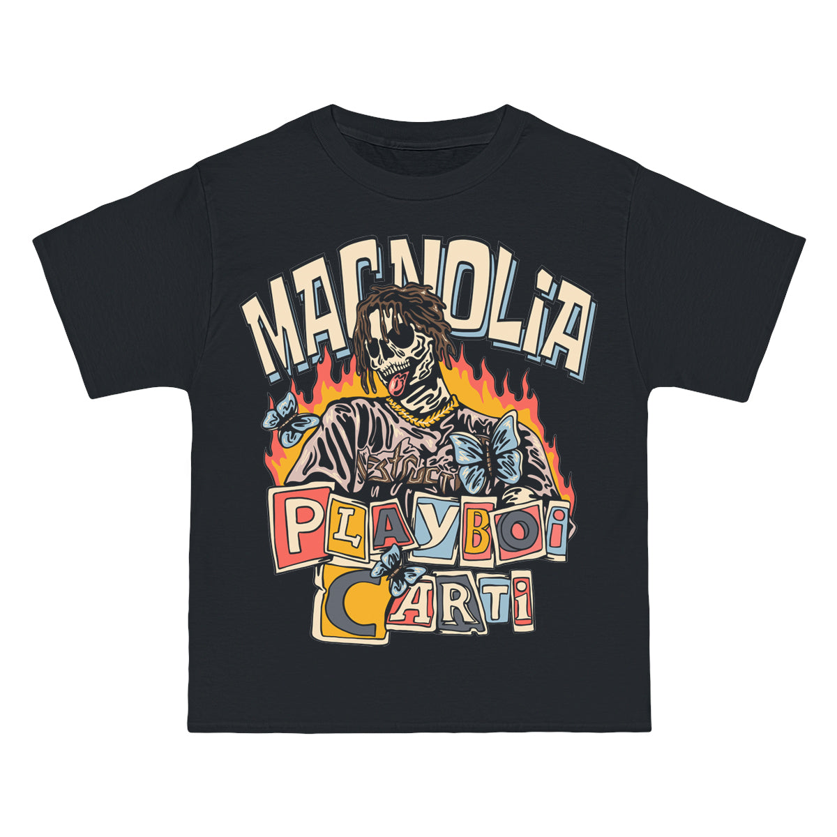 Skull Print Short Shirt Team Uniform European And American Fabrics