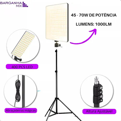 Ring Light LED Professional Photo Illuminator 40cm With 210cm Tripod, White RGB