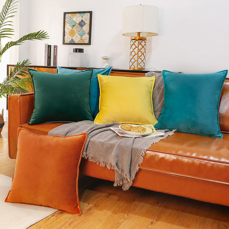 Home Office Fashion Solid Color Velvet Pillowcase
