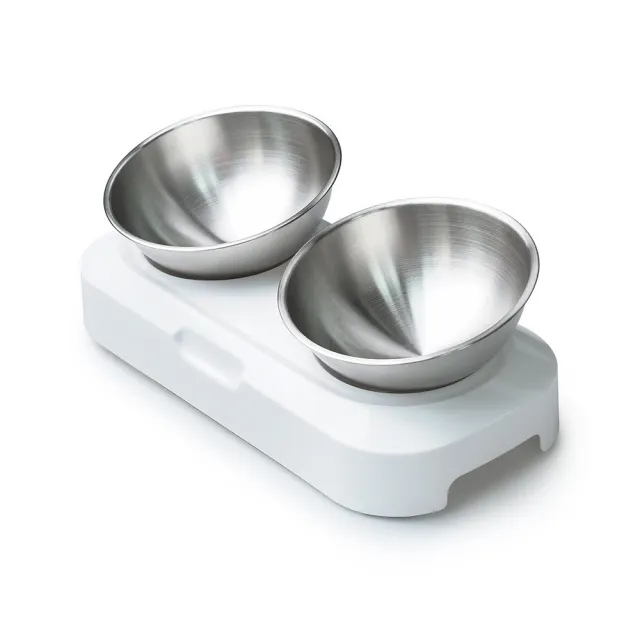 Easy To Clean Stainless Steel Cat Bowl Dog Food And Water Bowls With Stand Metal Cats Dogs Double Single Pet Feeding Feeder Bowl White - Shop at LoveMi