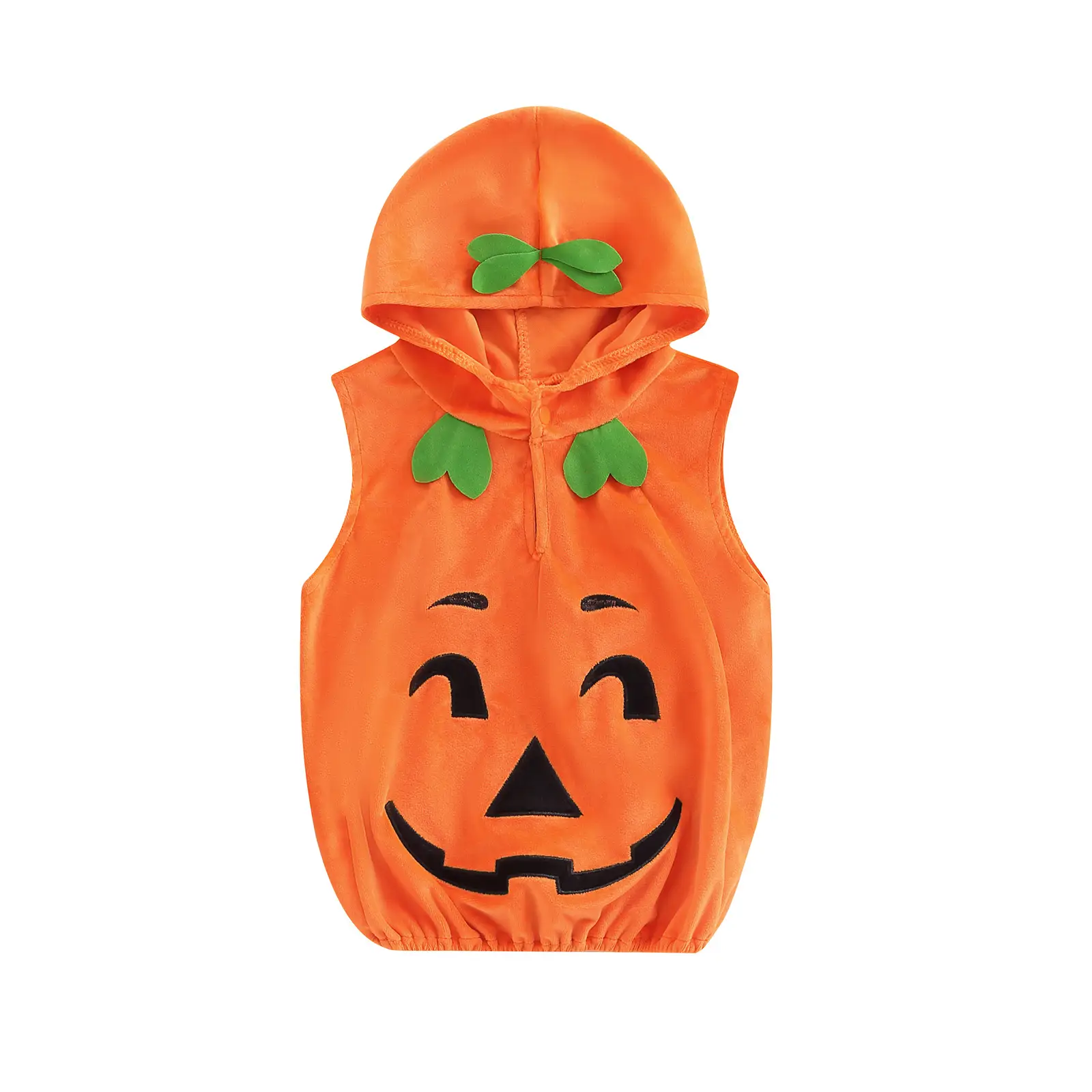 Pumpkin Shape Hooded Sleeveless Harness Bodysuit