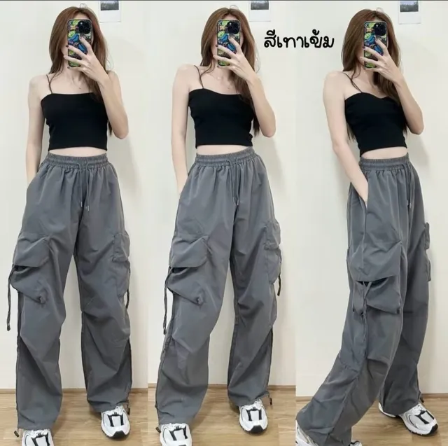 Retro Workwear Casual Pants For Women High Waist Straight Wide Leg Trousers Design Loose Mopping Pants Dark Gray - Shop at LoveMi
