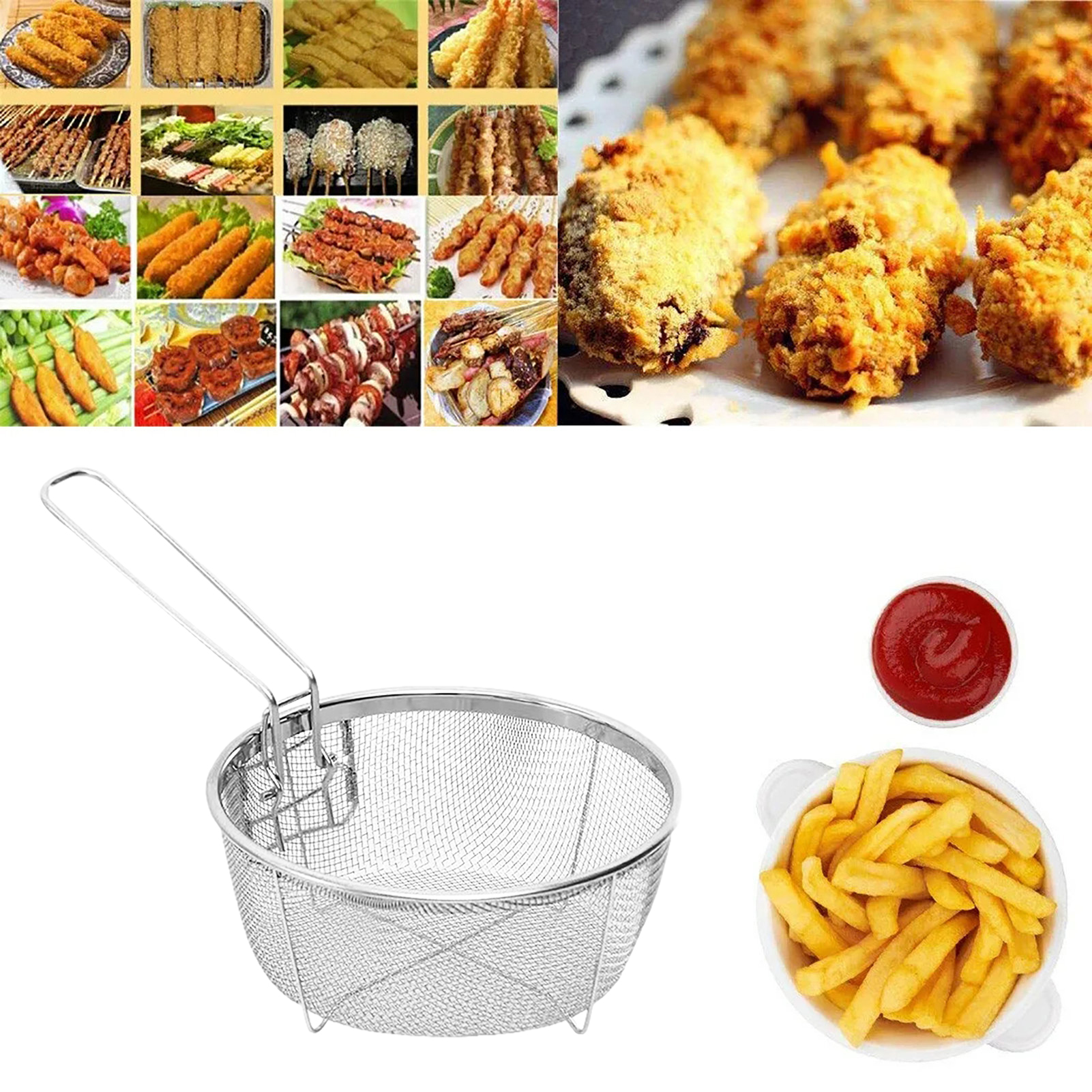 Title 3, Household Round Frying Basket Can Be Folded