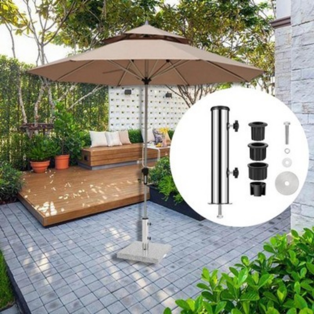 Base Soporte Tubo Paraguas para Pontones Playa Jardín Agujero Único Fijo - imagen 1