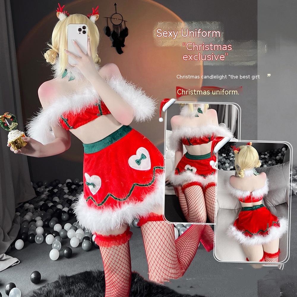 Title 2, Cute Christmas Suit Tube Top Uniform