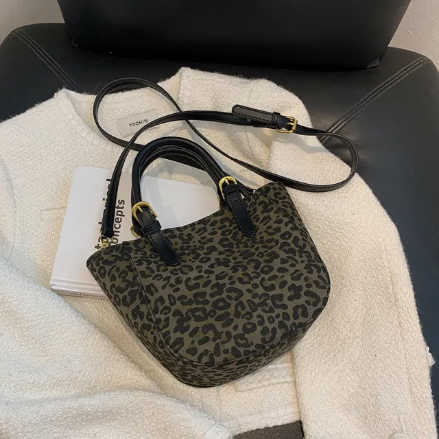 High quality Small Bag Trendy Fashion Leopard Print Portable Black - Shop at LoveMi