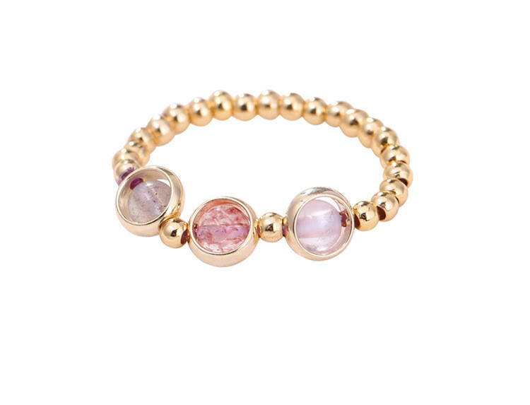 Plated White Gold Crystal Ring Forest Style Bracelet