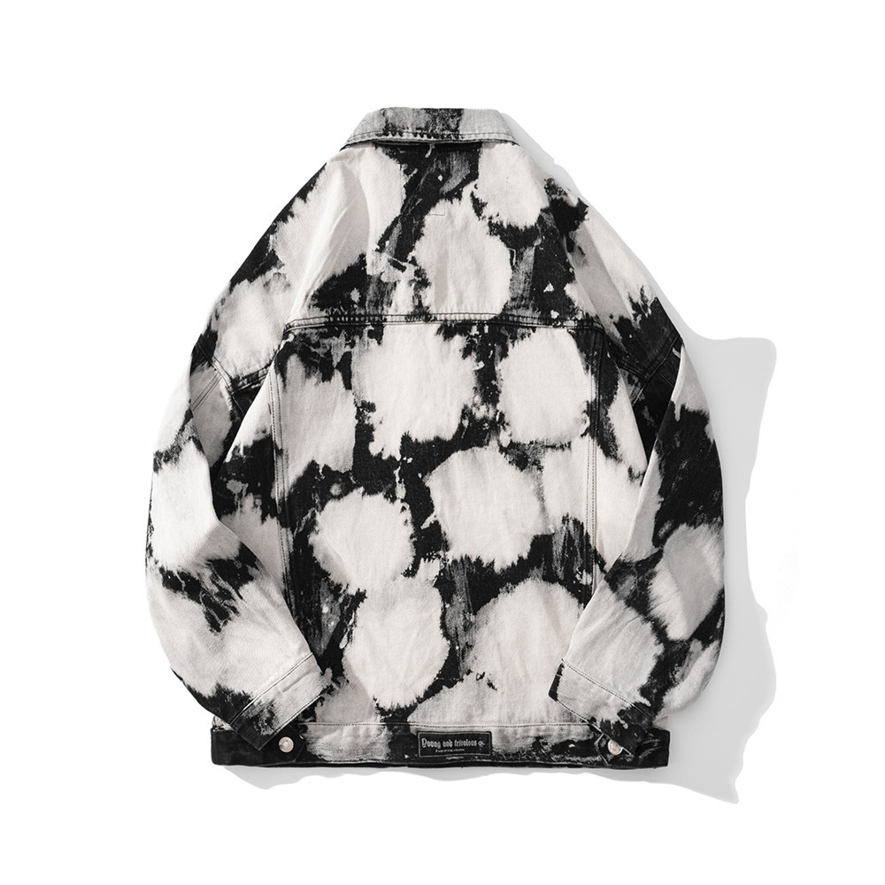 European And American Style Splash Ink Tie-dye Denim Jacket