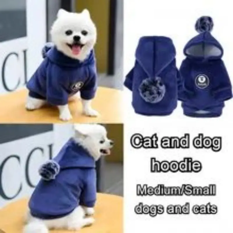 Pet Dog Cat Clothes Fleece Hooded Hairball