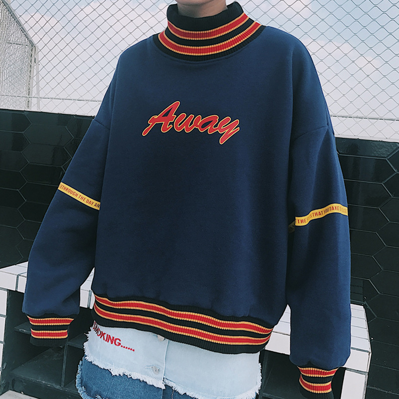 Title 13, High collar fake two long sleeves