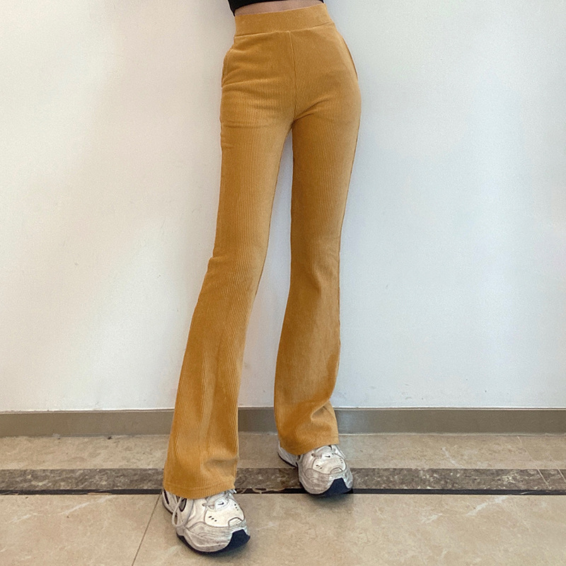 Title 6, Dames corduroy casual broek met hoge taille, za...