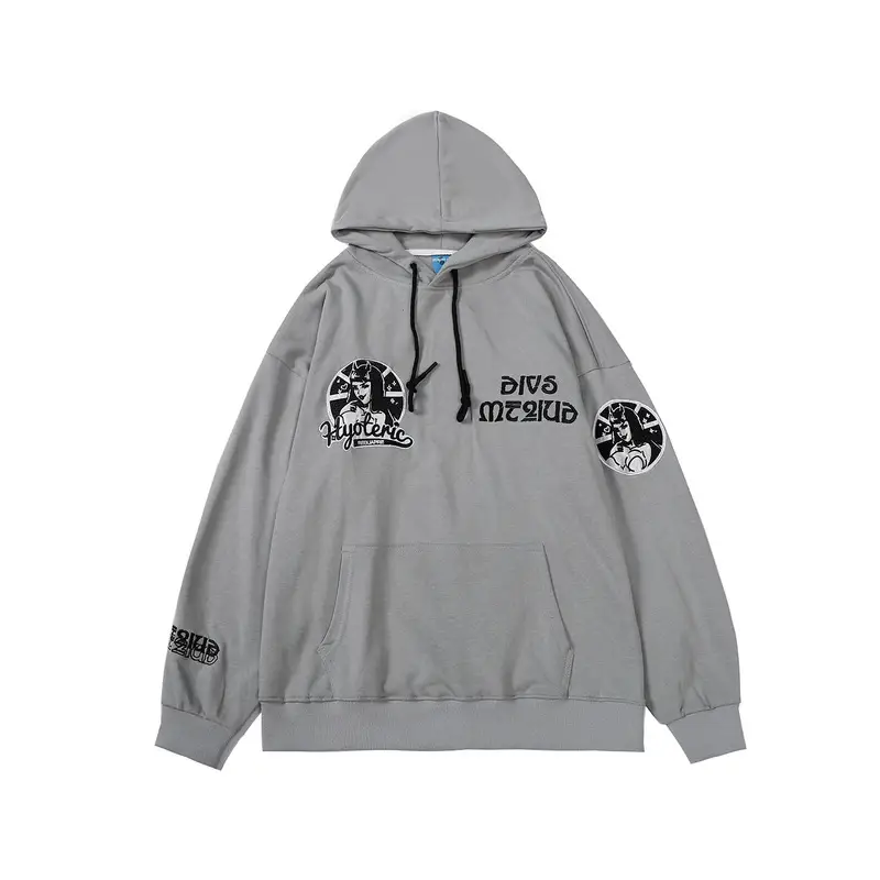 National Tide Embroidered Hoodie Loose Couple Wear