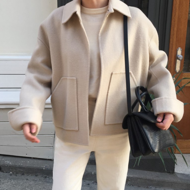 Small Double-sided Woolen Slim Handcrafted  Short Coat