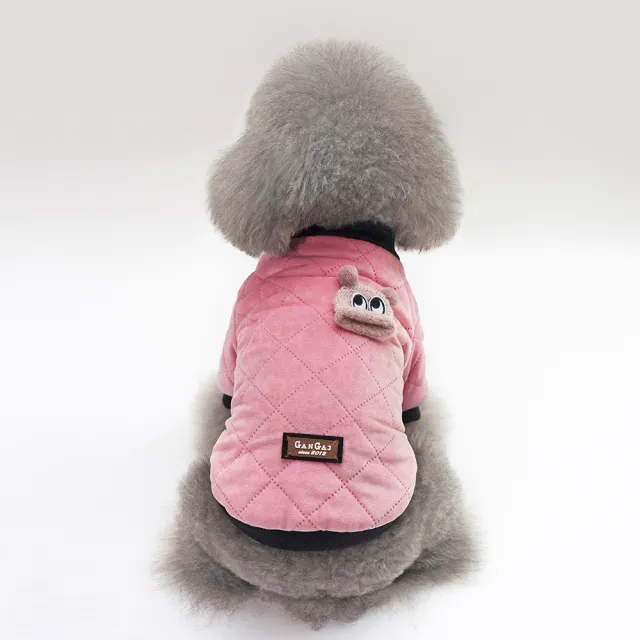 Autumn And Winter Casual Warm Plaid Jacket Small Dog Pink - Shop at LoveMi