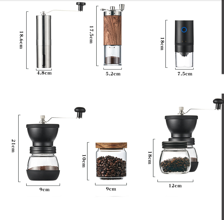 Title 4, Coffee Hand-made Pot Set Household Grinder Comb...