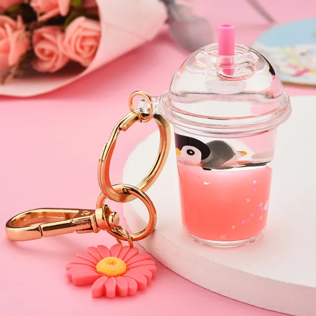 Acrylic Milk Bottle Simulation Milk Tea Cup Keychain Pink - Shop at LoveMi