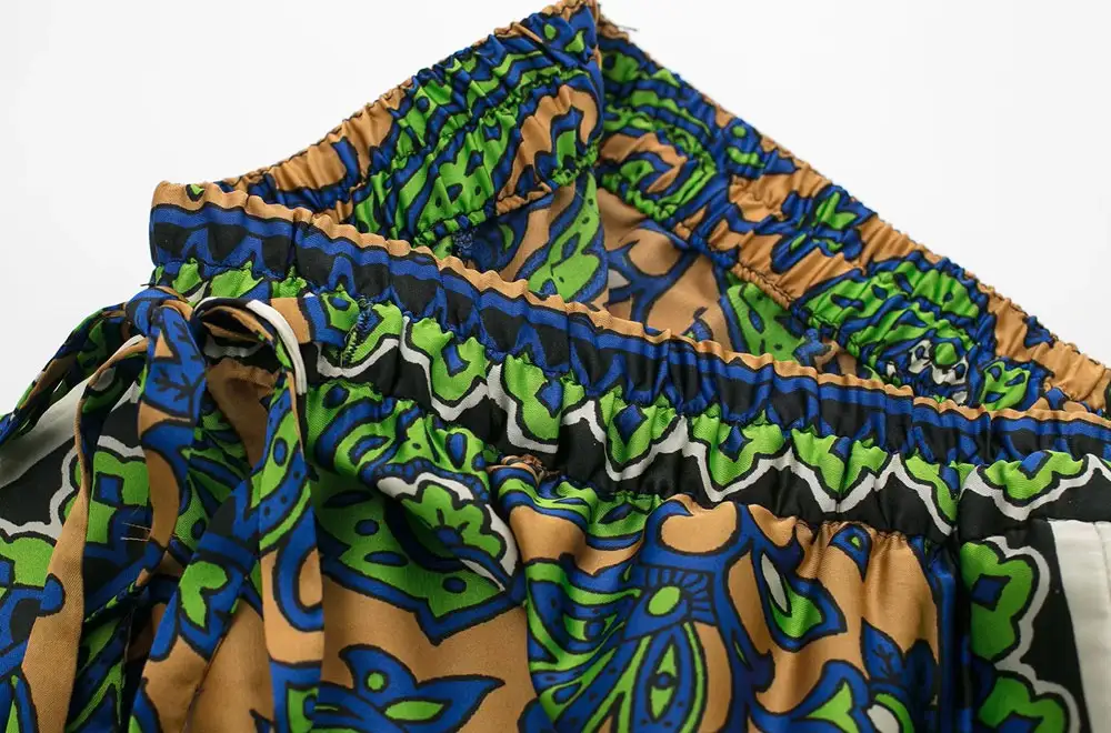 European And American Print Drape Trousers