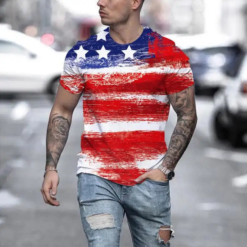 New Men's Printed 3D T-shirt Short Sleeve