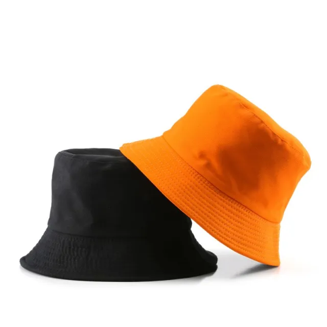 Solid Color Fisherman's Outdoor Sunscreen Shading Sun Hat Basin Hat Orange - Shop at LoveMi