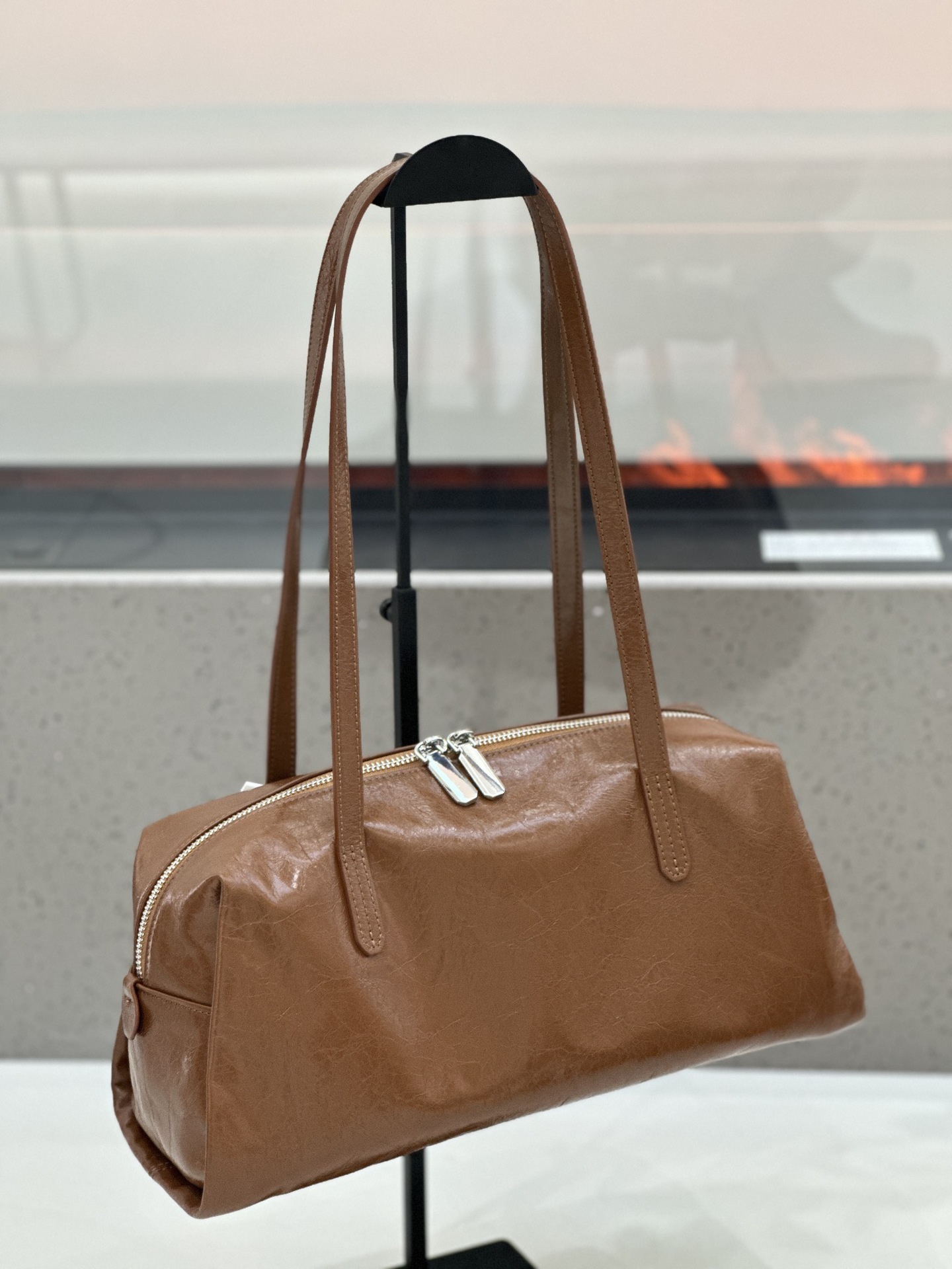 Sac pour femme en cuir véritable, cuir de vachette à grain supérieur – Image 5