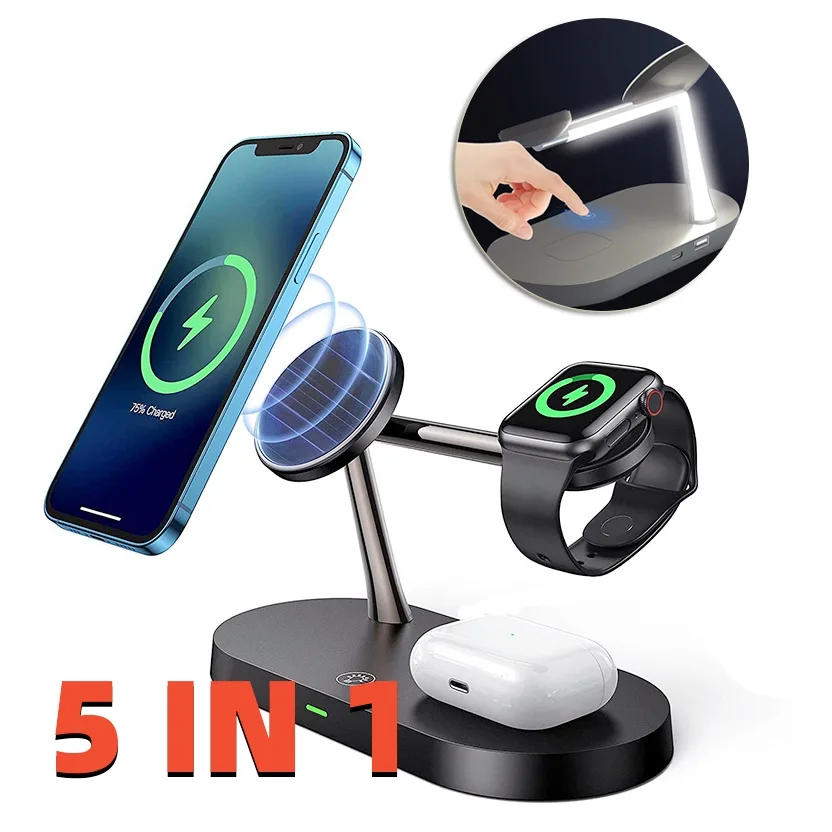 Multifunctional Five-In-One Magnetic Wireless Charging Watch Headset Desktop Mobile