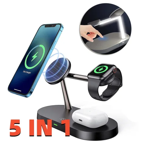 Multifunctional Five-In-One Magnetic Wireless Charging Watch Headset Desktop Mobile