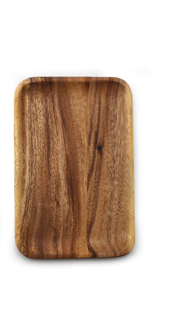 Title 3, Acacia rectangular wooden serving plate Enhance...