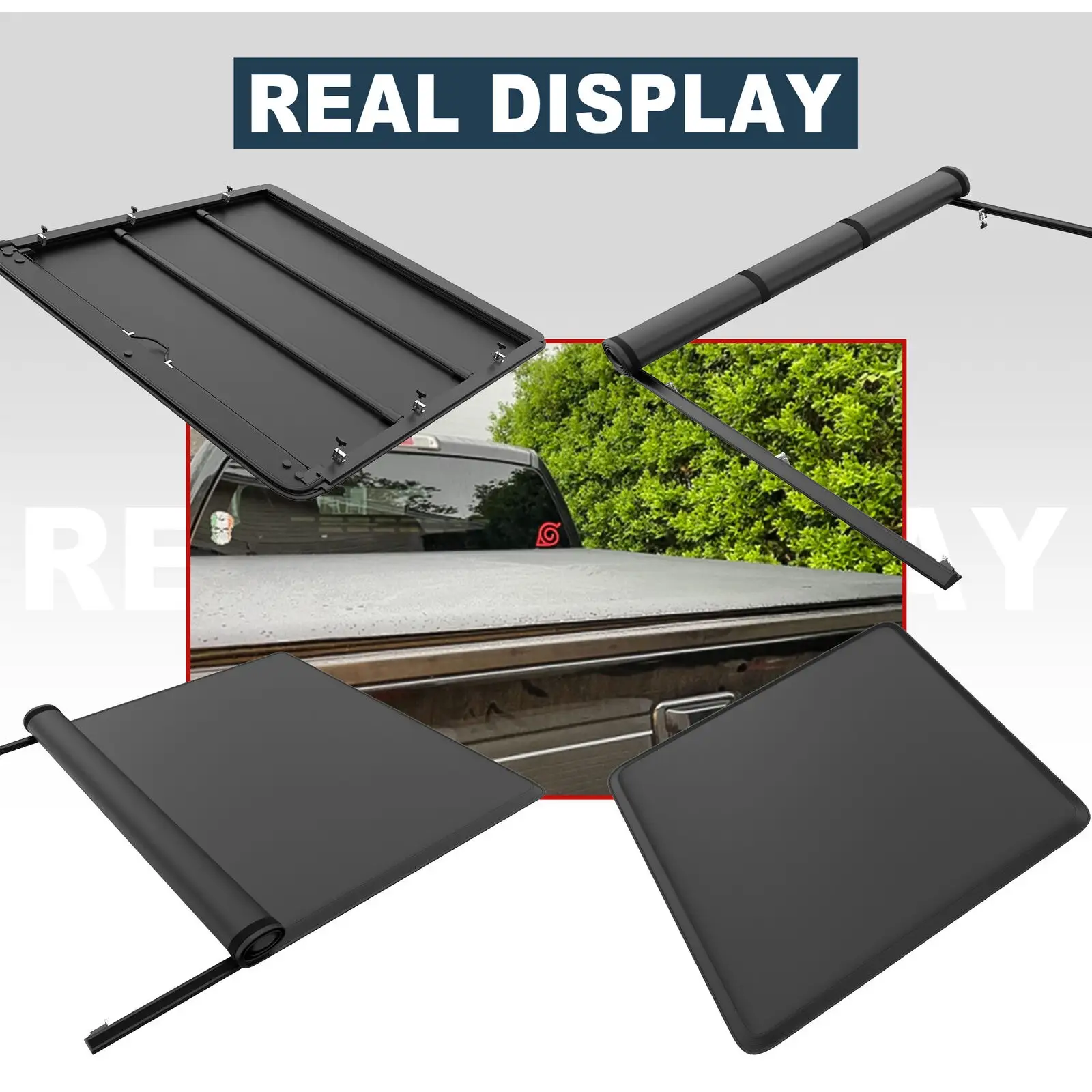 6FT Truck Bed Soft Roll Up Vinyl Tonneau Cover--A86364-915JM44410