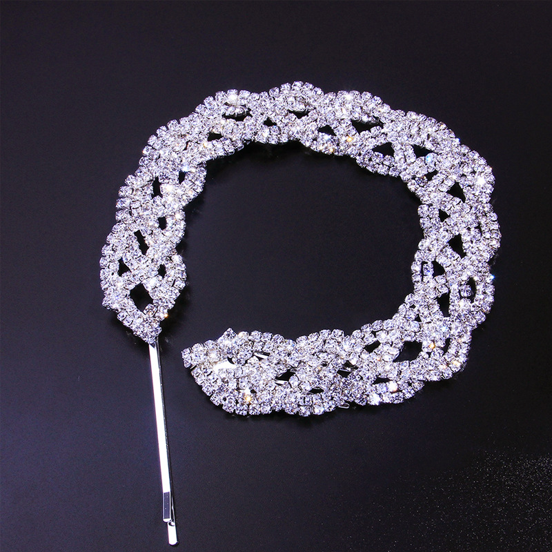 Title 3, Rhinestone Dirty Braided Hair Band Fashion