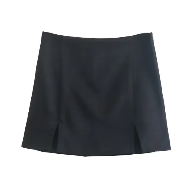 New Tricolor Split Design Textured Culottes Black - Shop at LoveMi