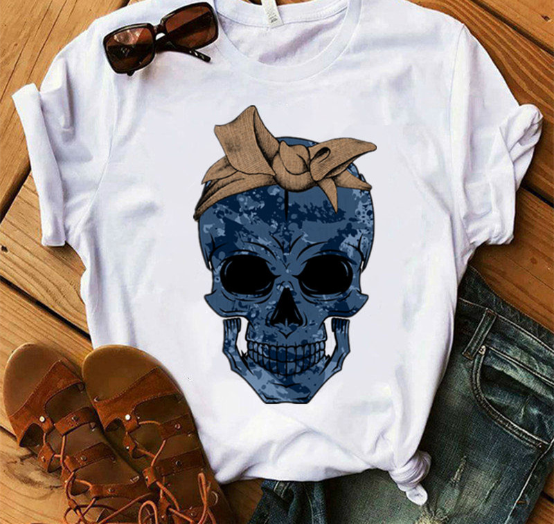 Title 19, Ladies Fashion Skull Top T-shirt Hip Hop Retro ...