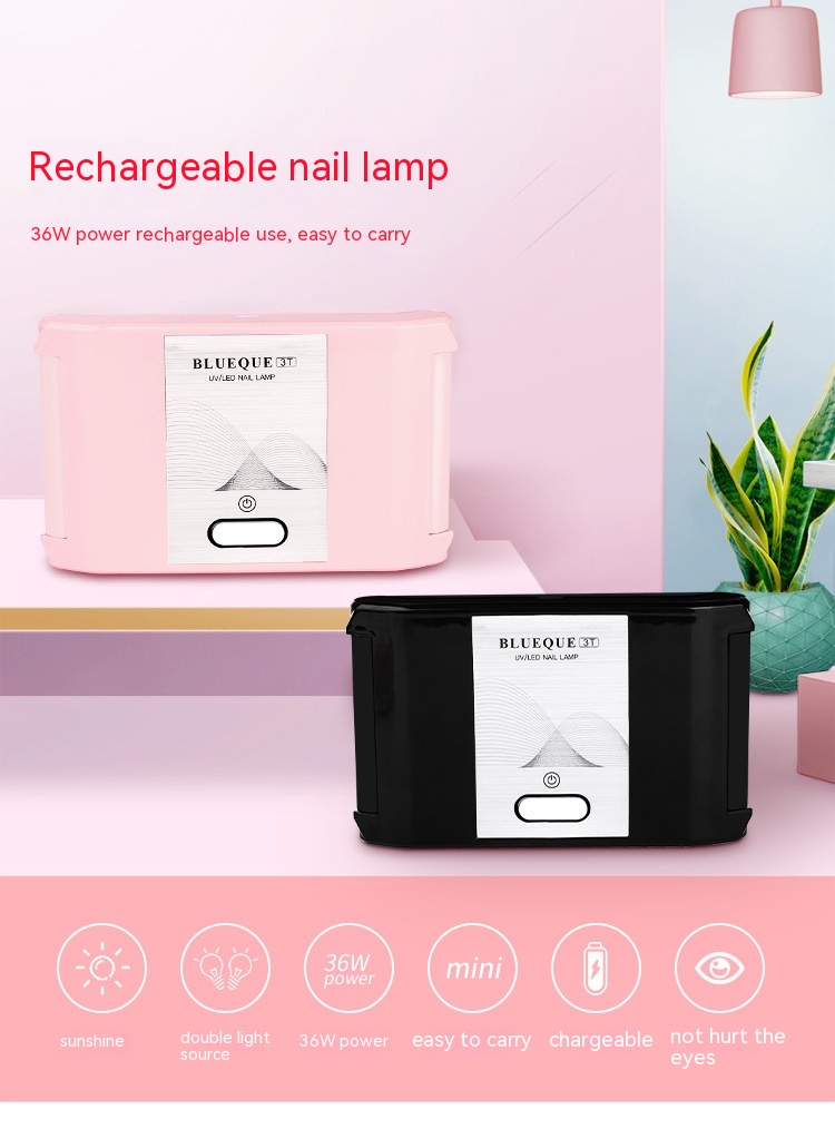 Title 1, 36W Hot Lamp Rechargeable Portable Folding Nail...