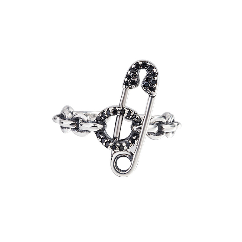 Personalized Chain  Back-shaped Pin Student  Ring