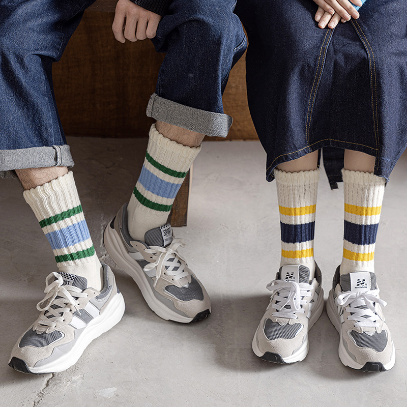 Japanese Thick Line Pattern Stockings Female