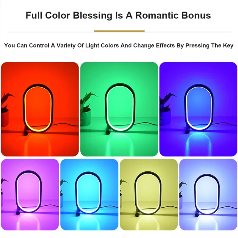 Usb Plug-In Lamp Oval Acrylic Touch Control