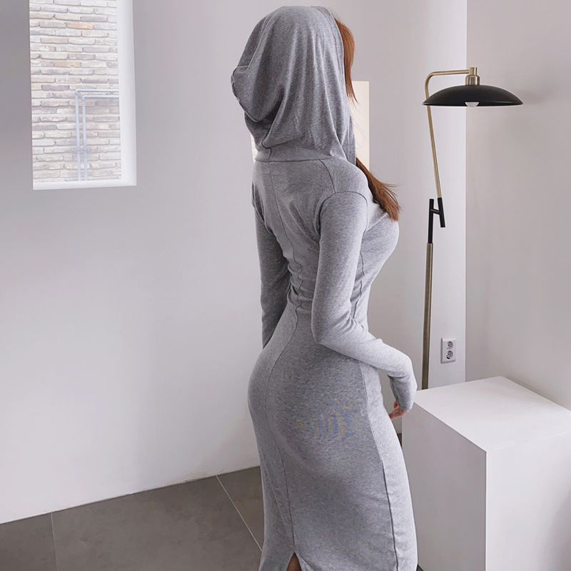 Slit Bag Hip Slim Bottoming Dress