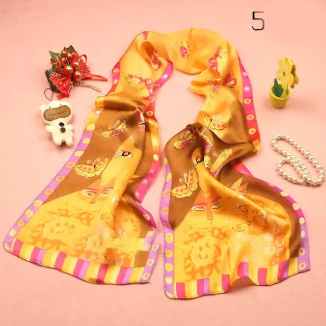 Fashionable Women's Animal Print Silk Scarf 5 Style 26.5X131Cm - Shop at LoveMi
