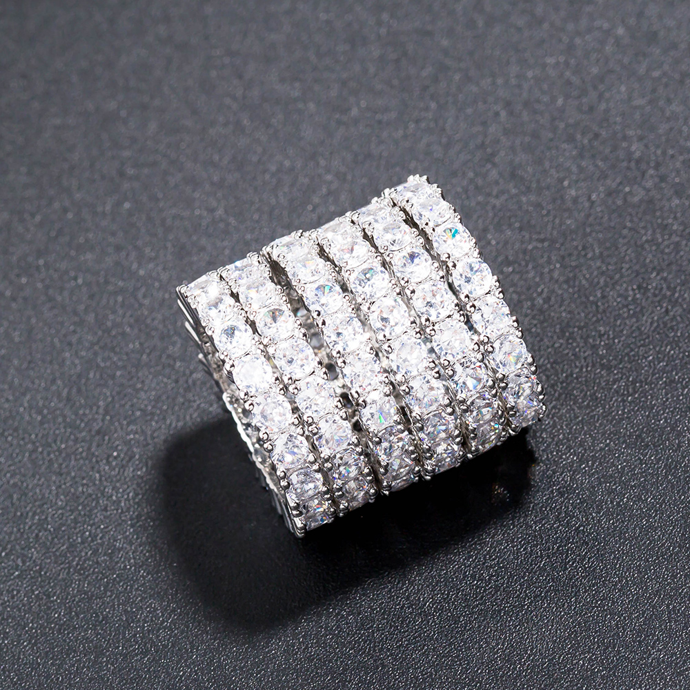 A fine diamond-encrusted brass ring