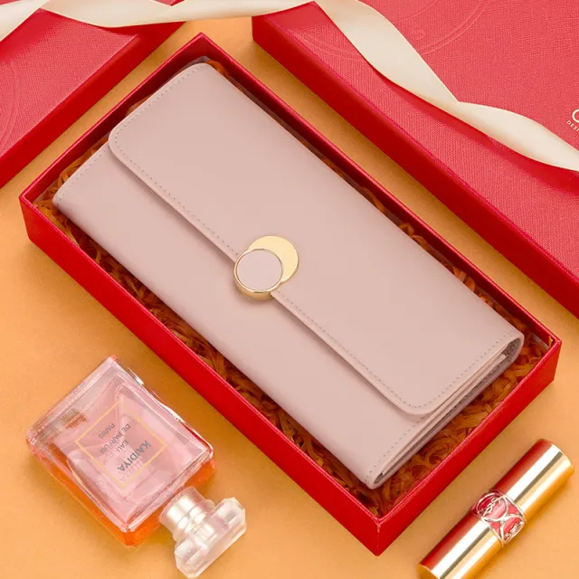 Women's Wallet Long Genuine Leather Large Capacity Pink - Shop at LoveMi