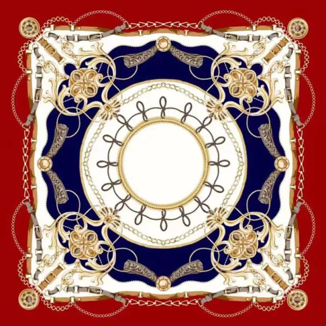 Silk Scarf European And American Printing Large Square Scarf Red - Shop at LoveMi