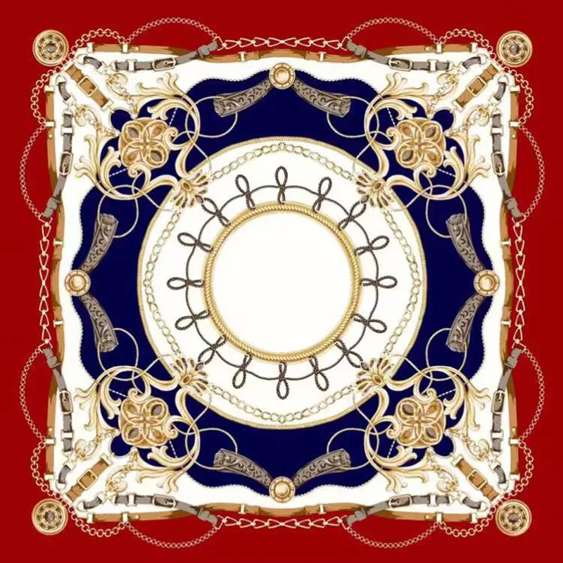 Silk Scarf European And American Printing Large Square Scarf - Red