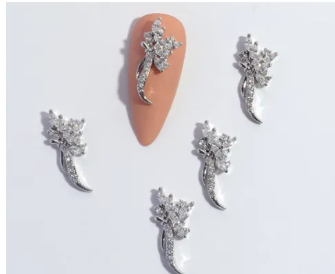 Nail Ornament Zircon Flower Tassel Chain S548 - Shop at LoveMi