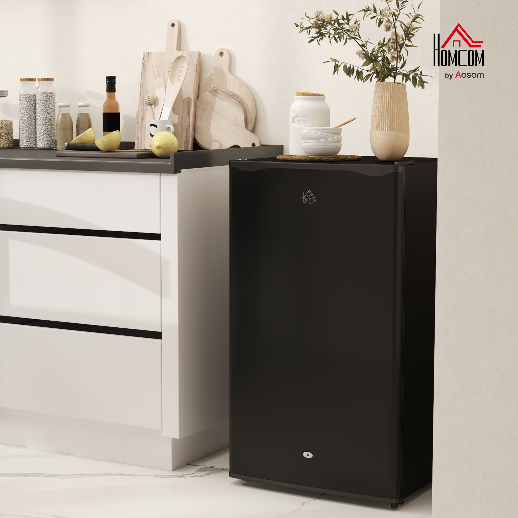 91 Liter Independent Under Table Refrigerator With Lock -black — image 6