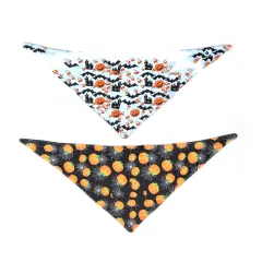 Halloween Double-sided Saliva Towel Pet Accessories - Spider Web Pumpkin - View 1