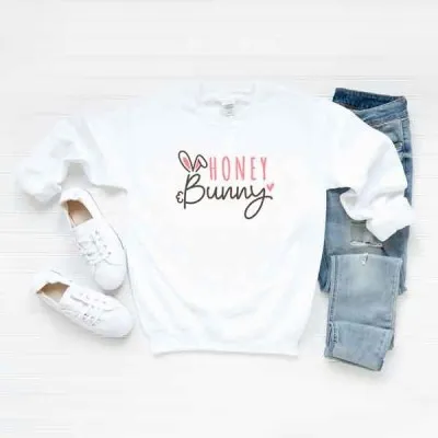 Honey Rabbit Graphic Sweatshirt White - Shop at LoveMi