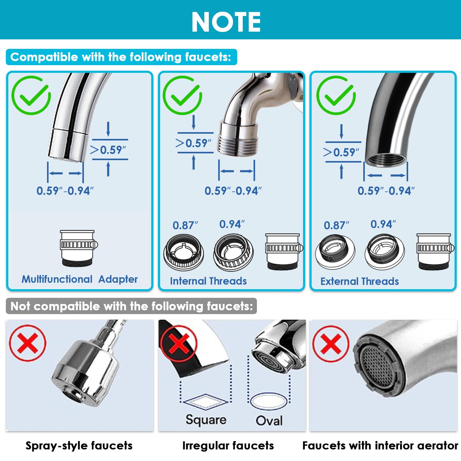 Vortopt Faucet Water Filter For Sink - NSF Certified Water Purifier For Faucet, 400 Gallons Faucet Mount Tap Water Filtration System For Kitchen, Bathroom, Reduces Lead, Chlorine, Bad Taste, T1