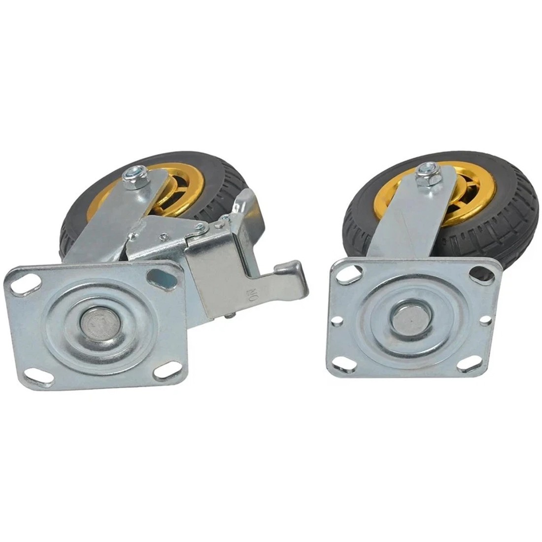 4x 6 Inch 150mm Heavy Duty Swivel Castor Wheels 750kg Load 2 with Brakes — image 6