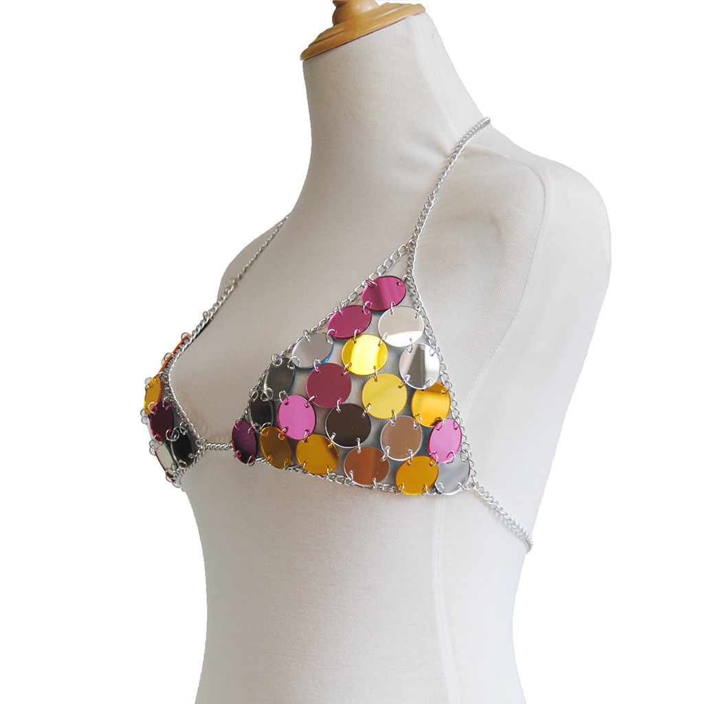 Title 5, Colorful Sequins Beach Bikini Body Dress Chest ...