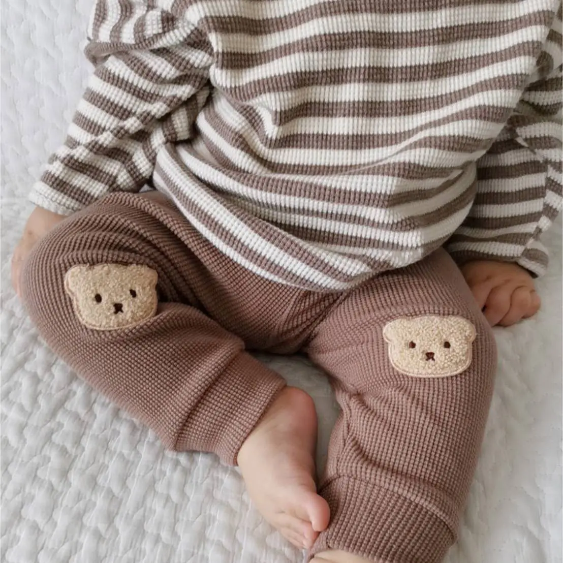 Waffle Bear Pants Baby Trousers Cute Outing